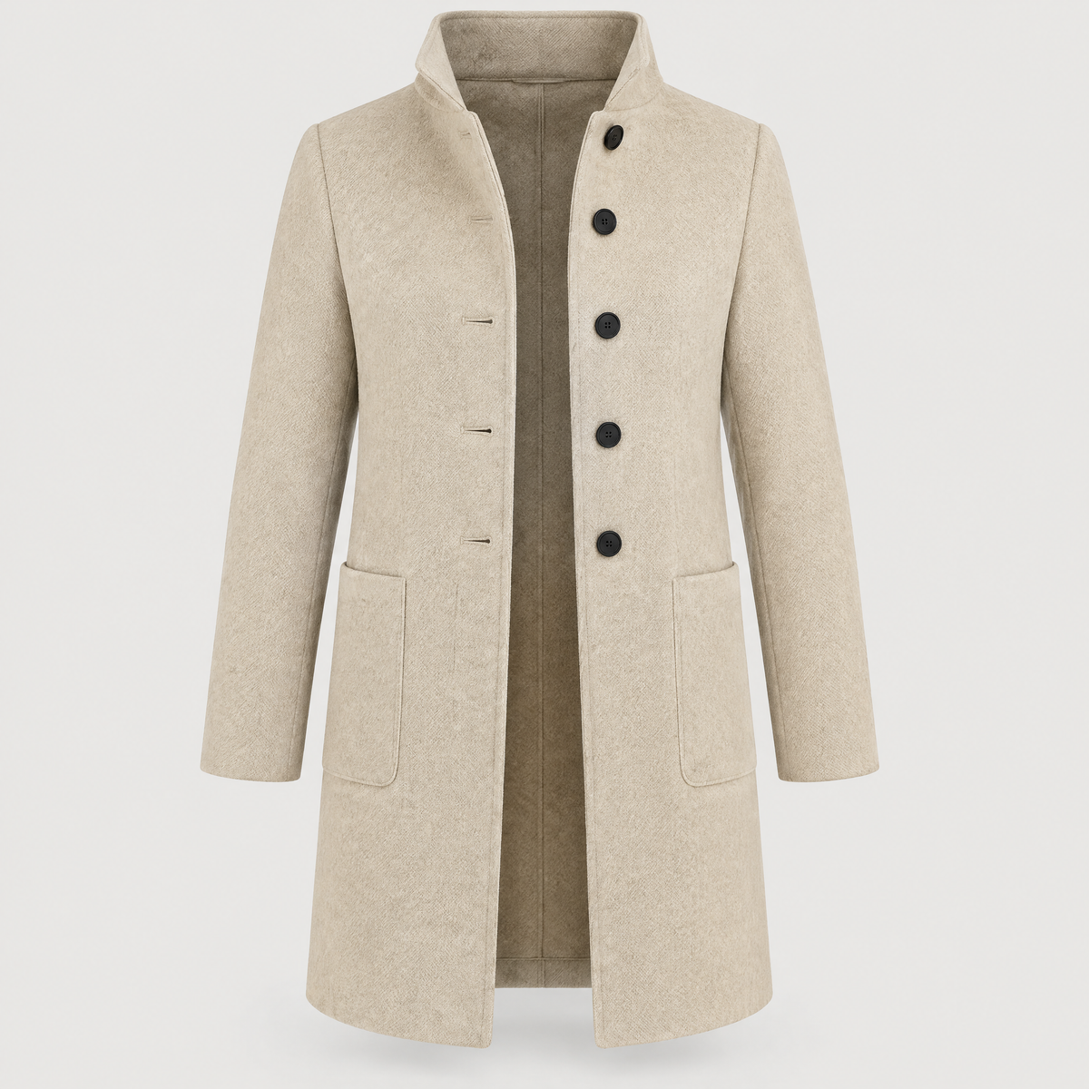 RAISED COLLAR BUTTON COAT