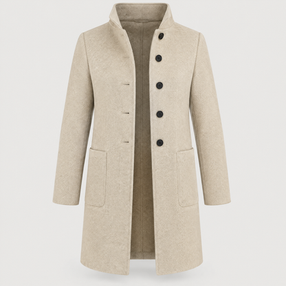 RAISED COLLAR BUTTON COAT
