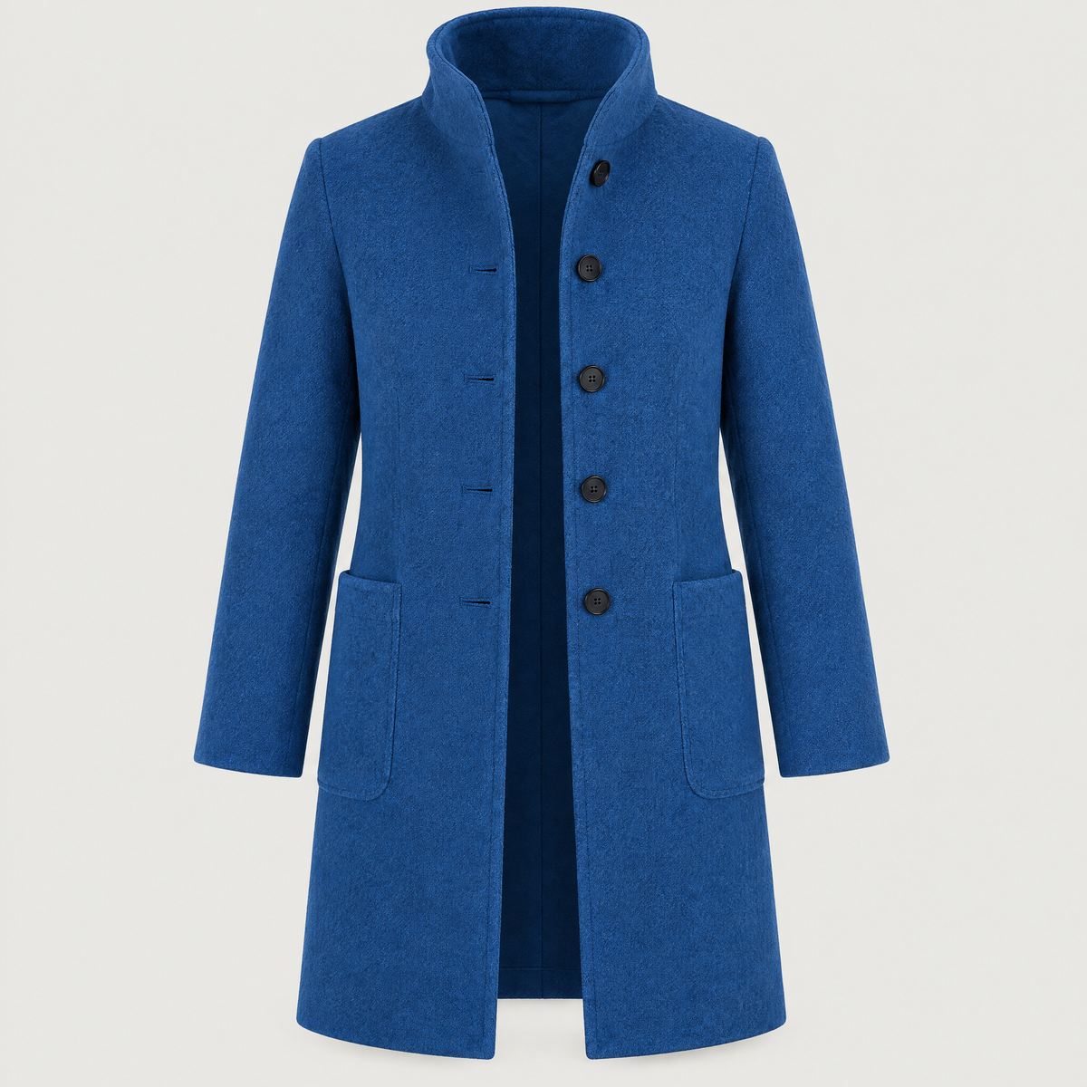 RAISED COLLAR BUTTON COAT
