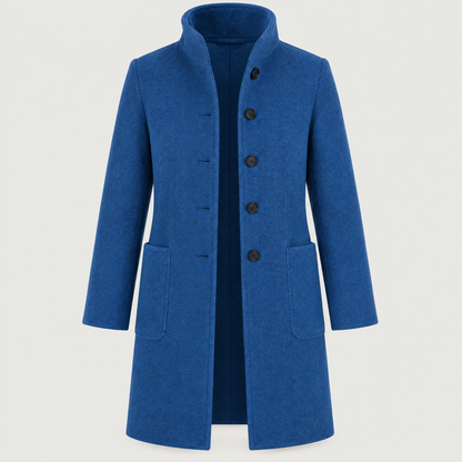RAISED COLLAR BUTTON COAT