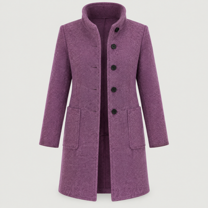 RAISED COLLAR BUTTON COAT