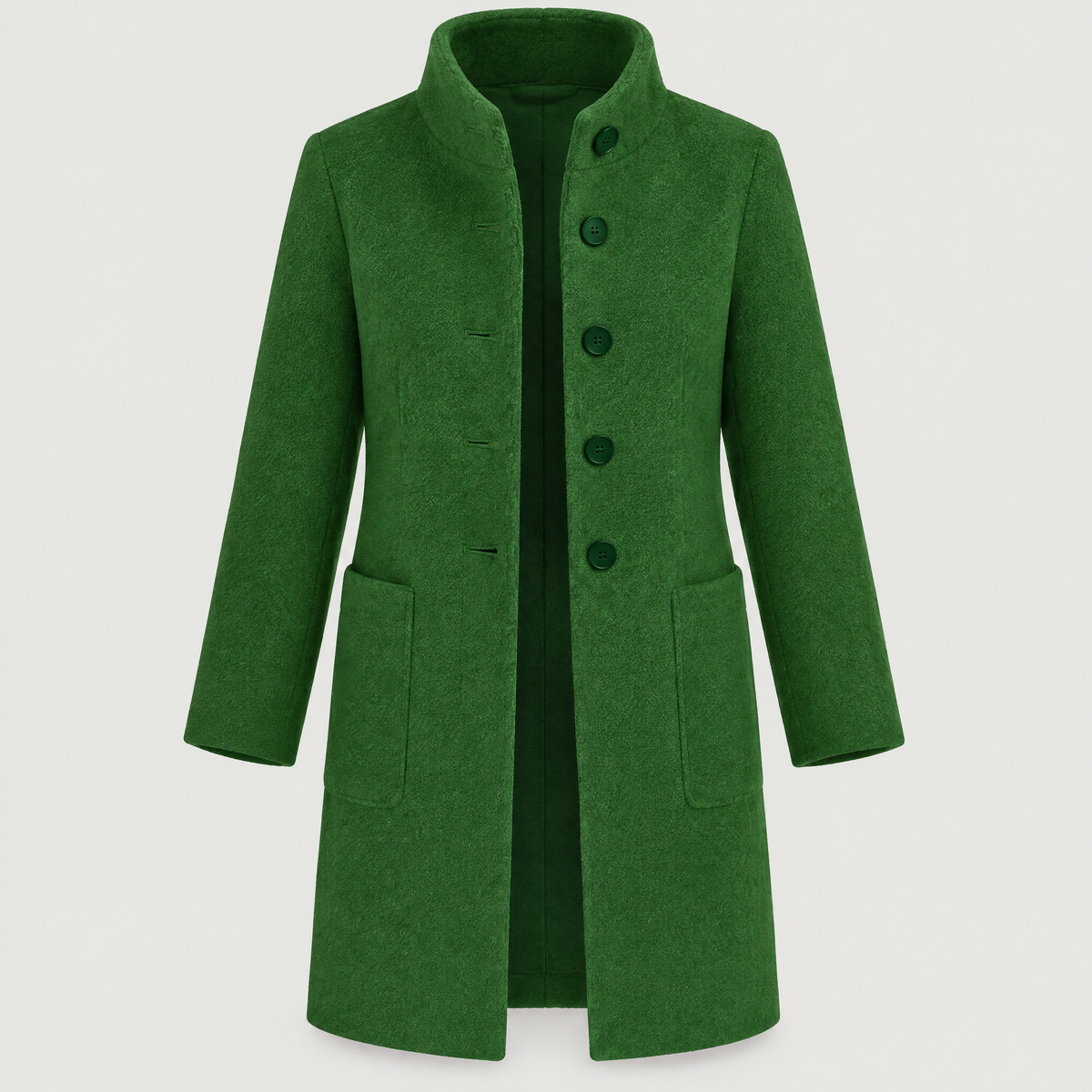 RAISED COLLAR BUTTON COAT