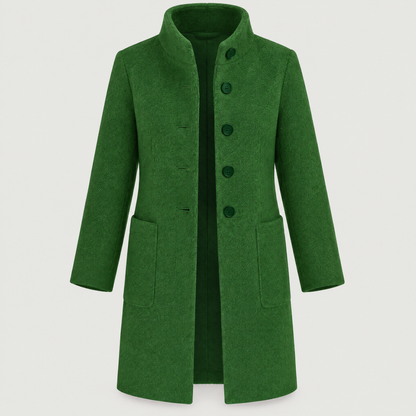 RAISED COLLAR BUTTON COAT
