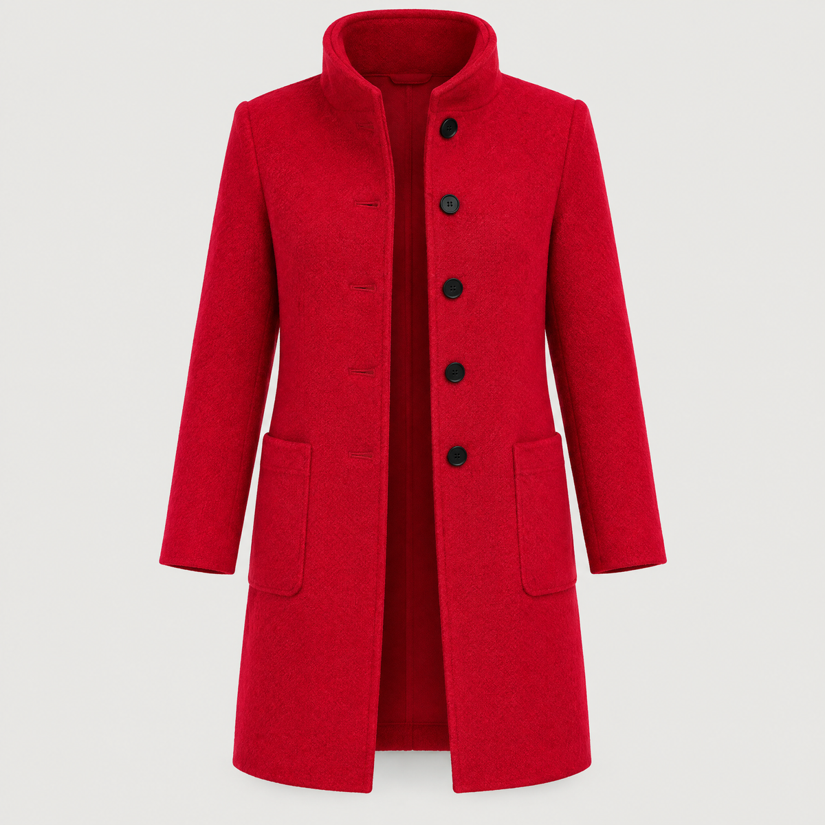 RAISED COLLAR BUTTON COAT