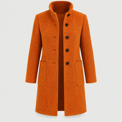 RAISED COLLAR BUTTON COAT