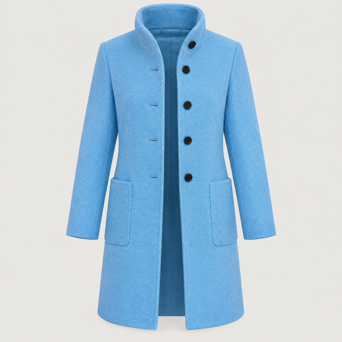 RAISED COLLAR BUTTON COAT