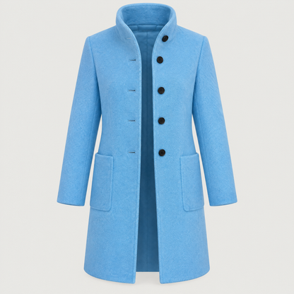 RAISED COLLAR BUTTON COAT