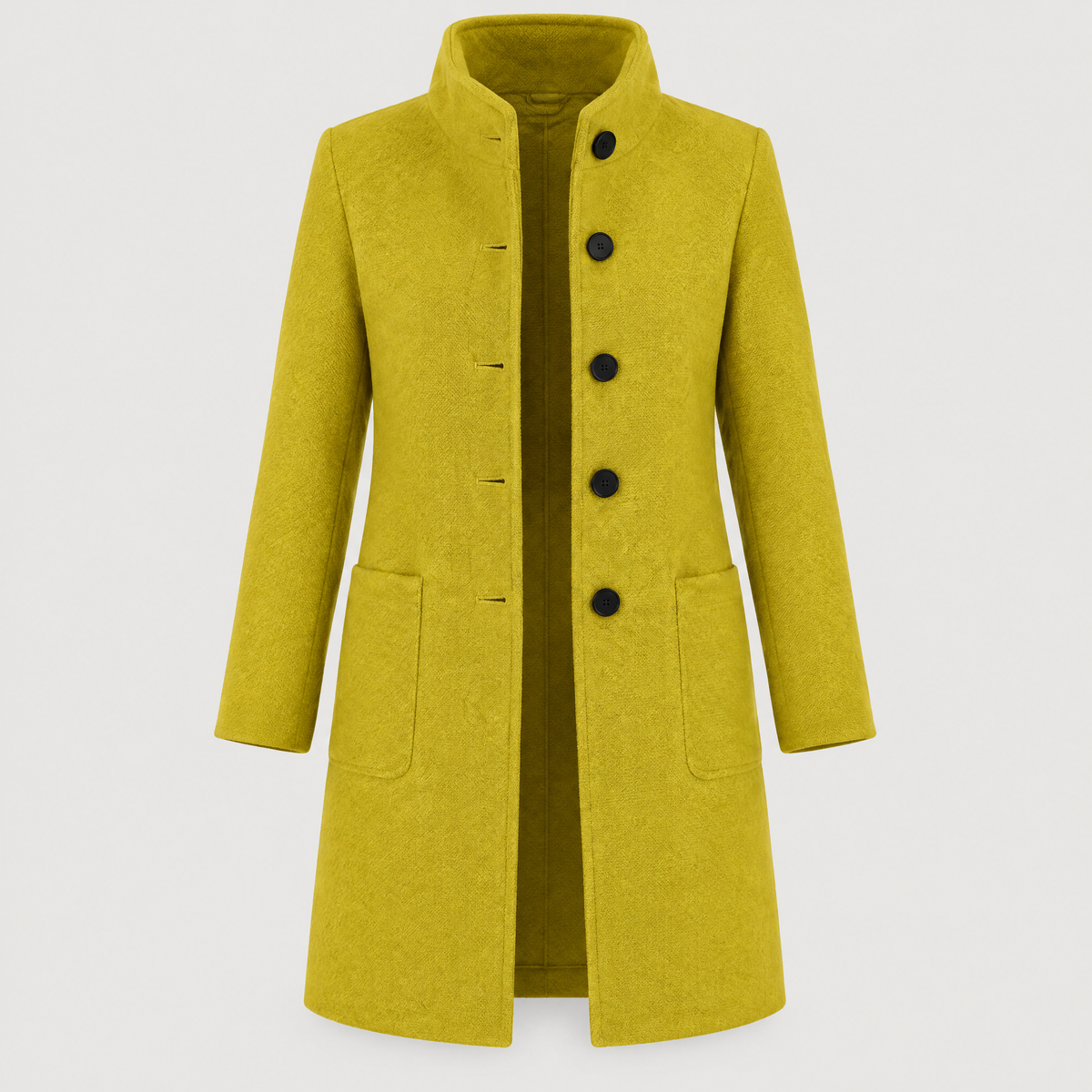 RAISED COLLAR BUTTON COAT
