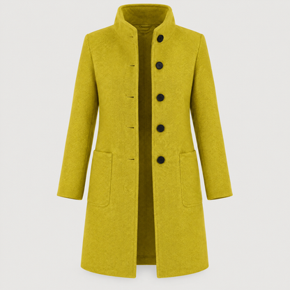 RAISED COLLAR BUTTON COAT