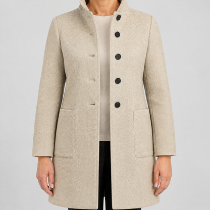 RAISED COLLAR BUTTON COAT