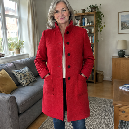 RAISED COLLAR BUTTON COAT