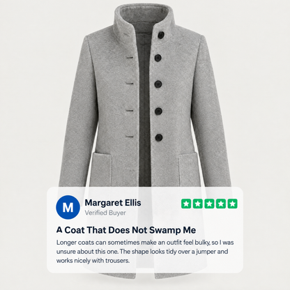 RAISED COLLAR BUTTON COAT