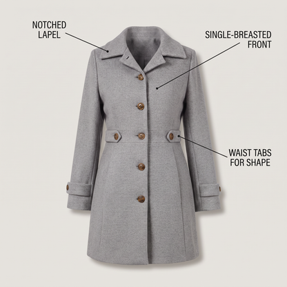 SHAPED WAIST CASUAL COAT
