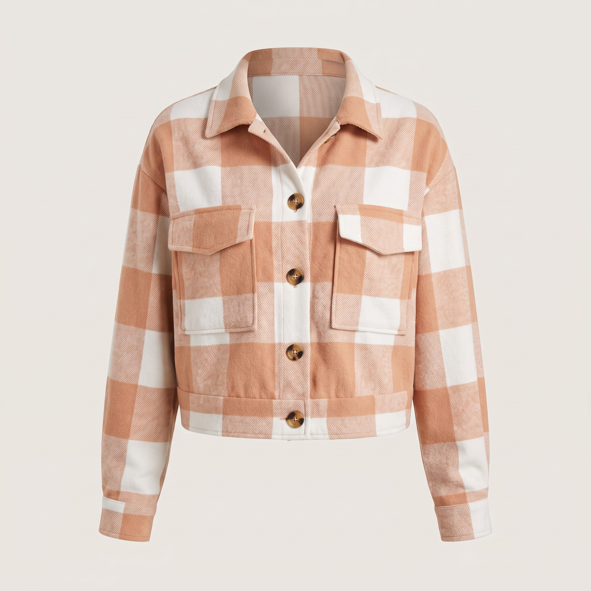 CROPPED CHECK SHIRT JACKET