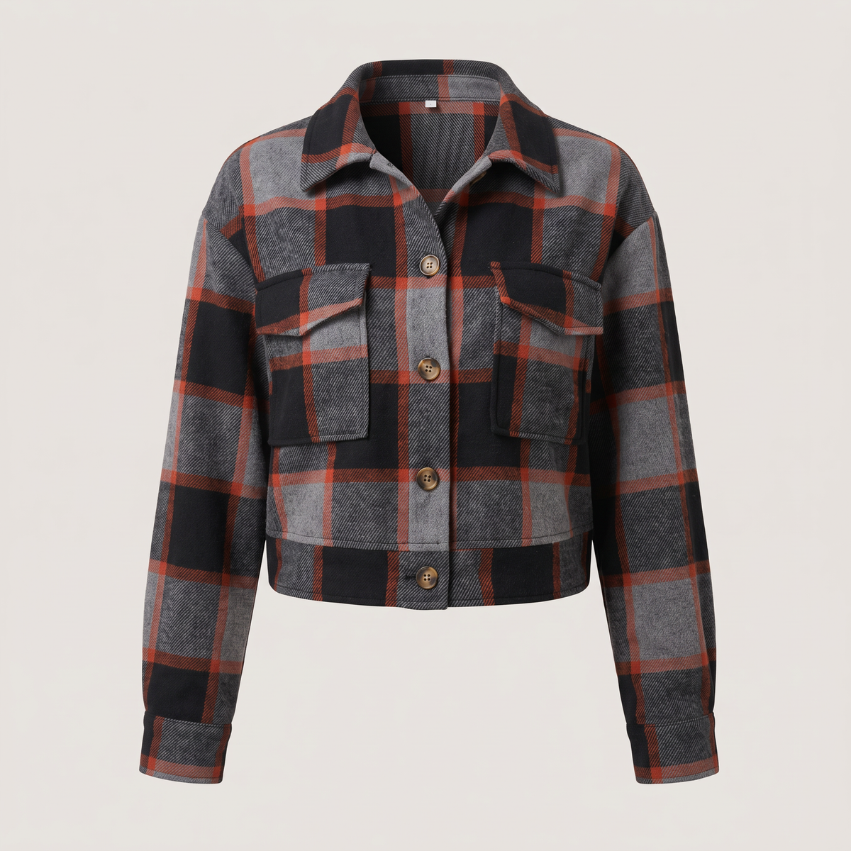 CROPPED CHECK SHIRT JACKET