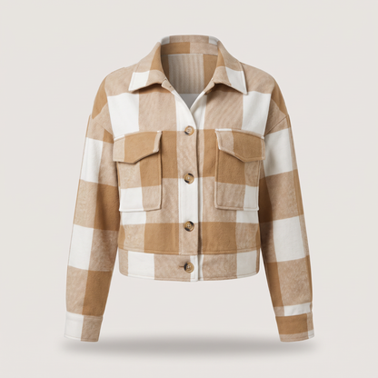 CROPPED CHECK SHIRT JACKET