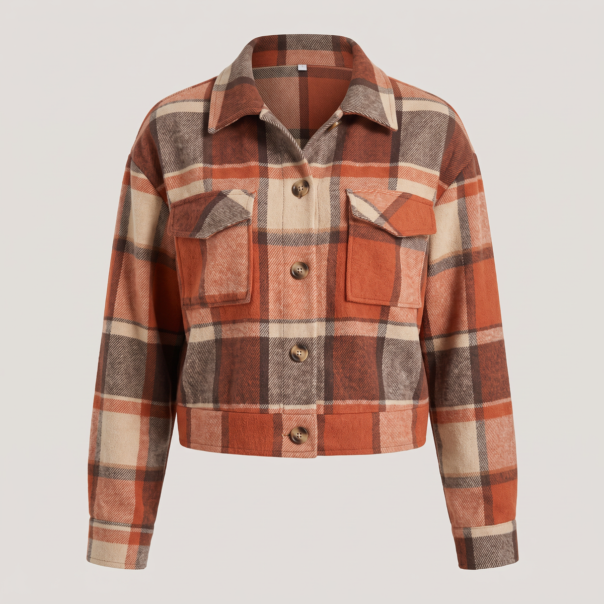CROPPED CHECK SHIRT JACKET