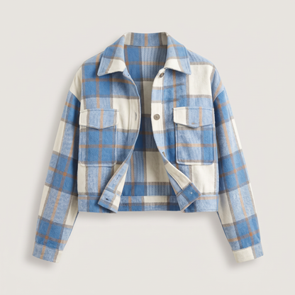 CROPPED CHECK SHIRT JACKET