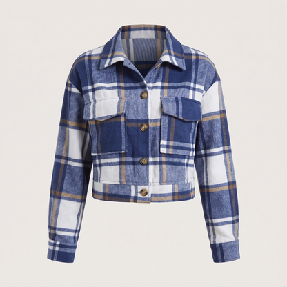 CROPPED CHECK SHIRT JACKET