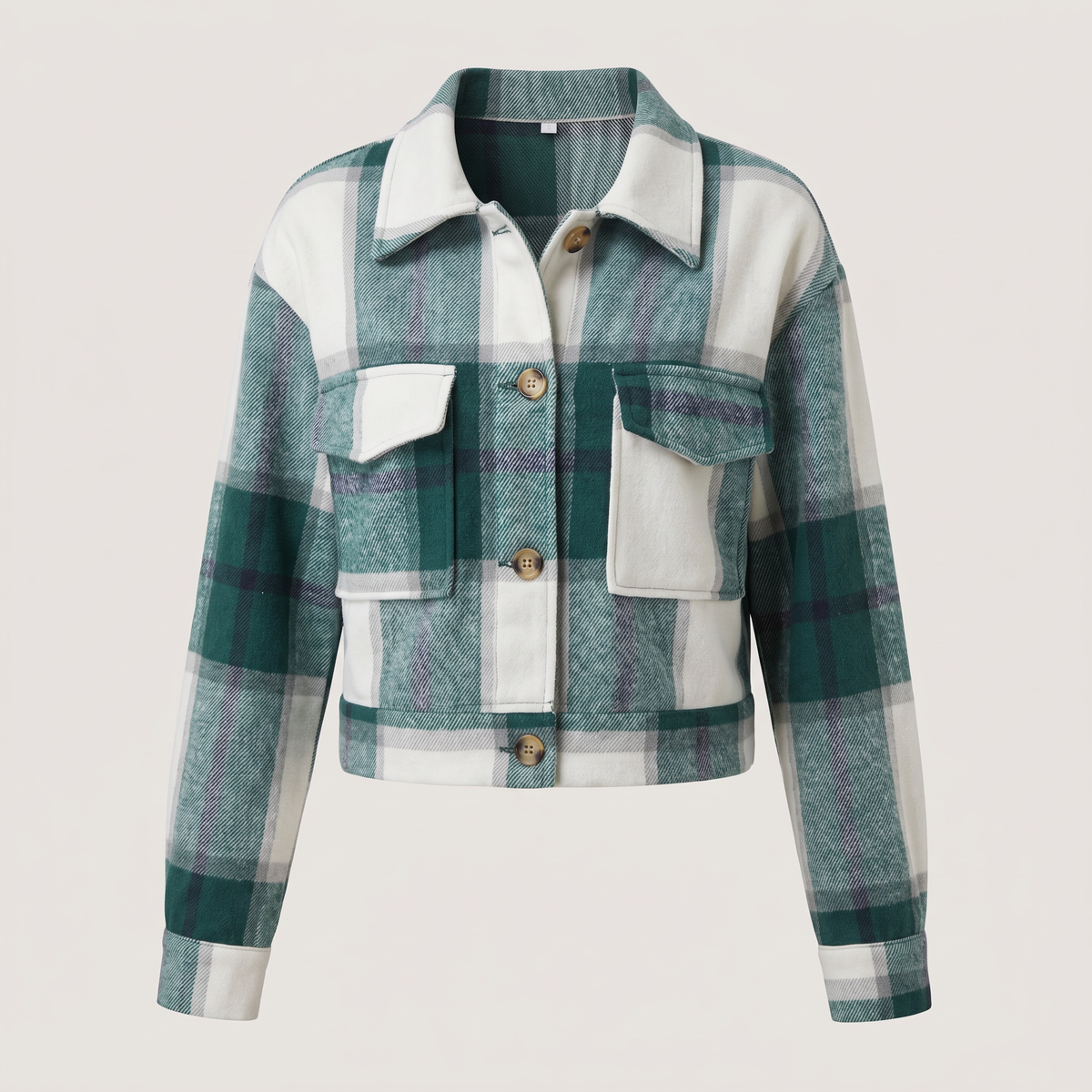 CROPPED CHECK SHIRT JACKET