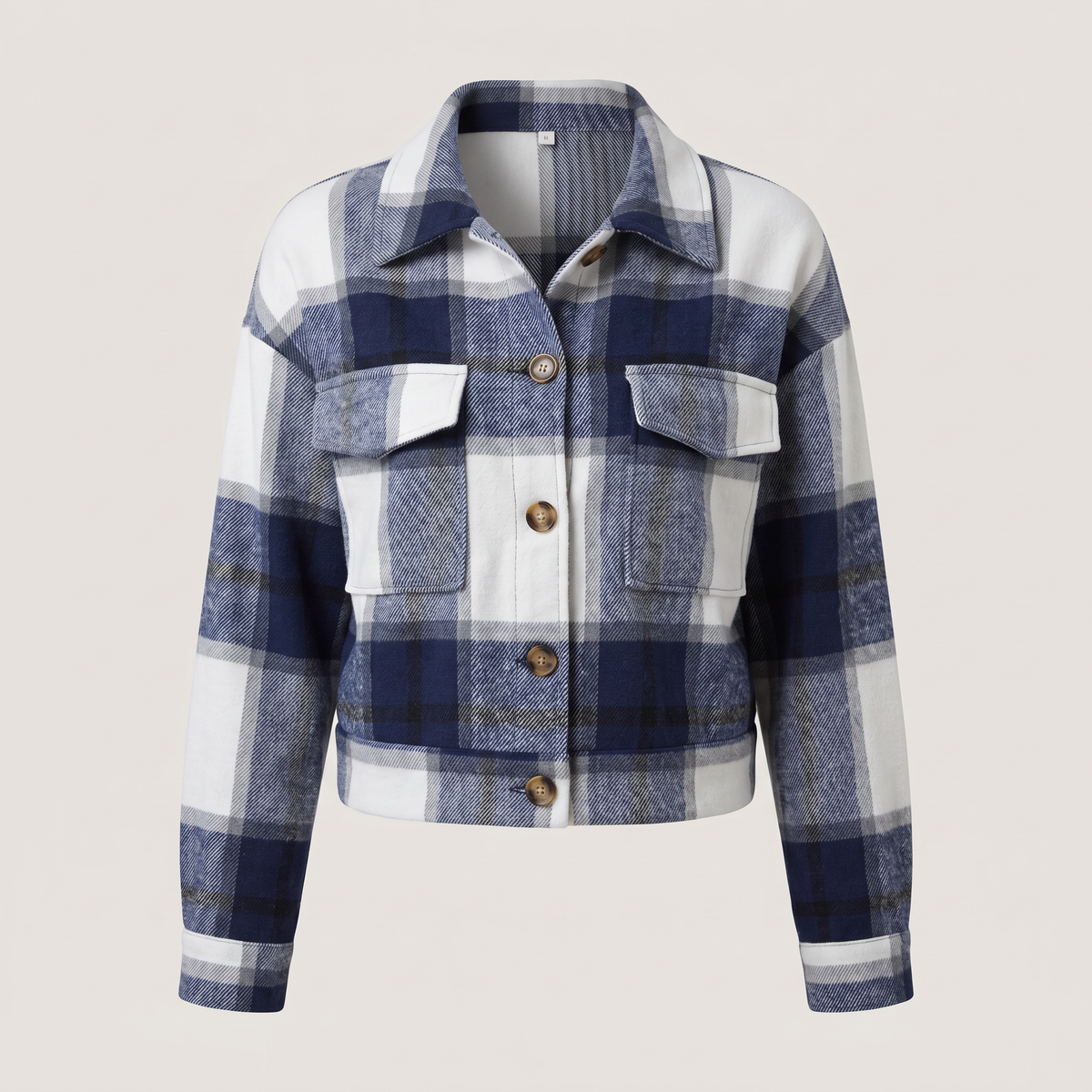 CROPPED CHECK SHIRT JACKET