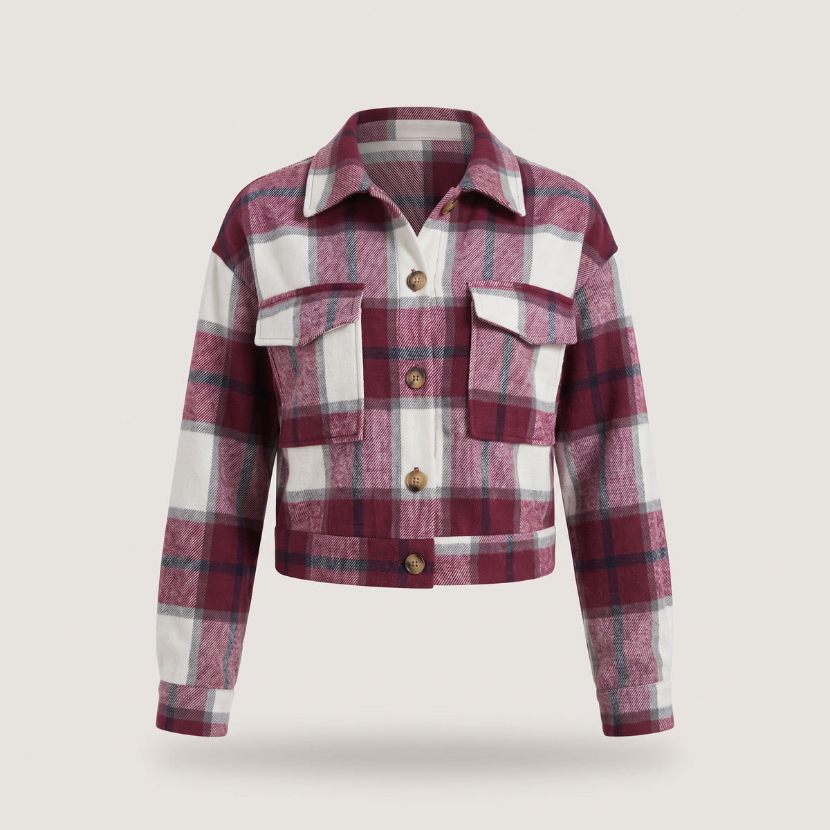 CROPPED CHECK SHIRT JACKET