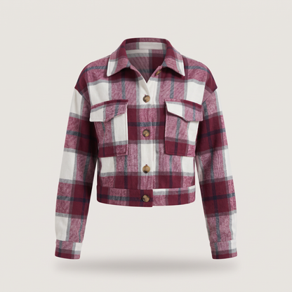CROPPED CHECK SHIRT JACKET