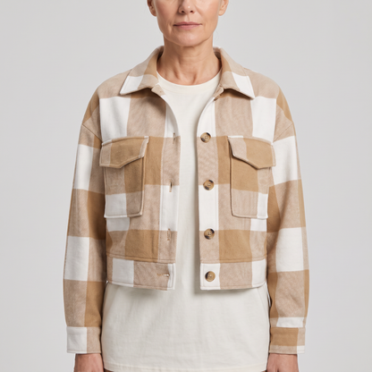 CROPPED CHECK SHIRT JACKET