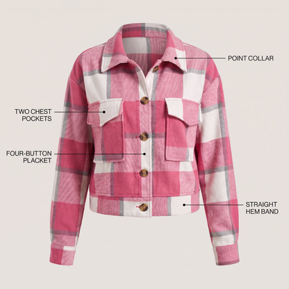 CROPPED CHECK SHIRT JACKET