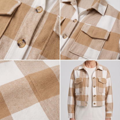CROPPED CHECK SHIRT JACKET