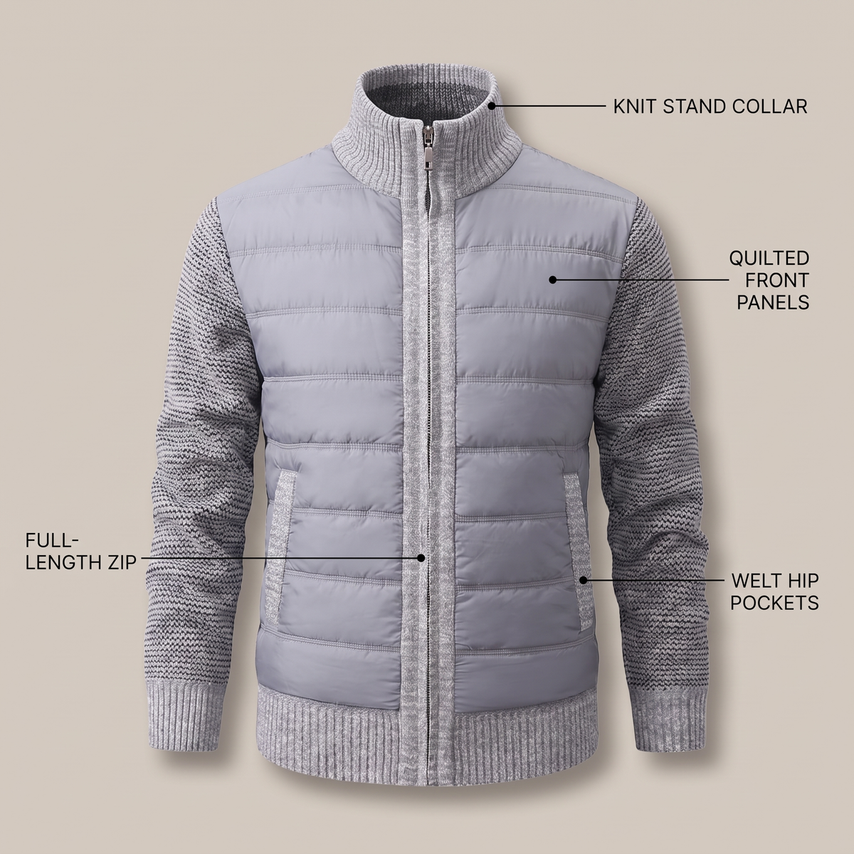 HYBRID KNIT PUFFER JACKET
