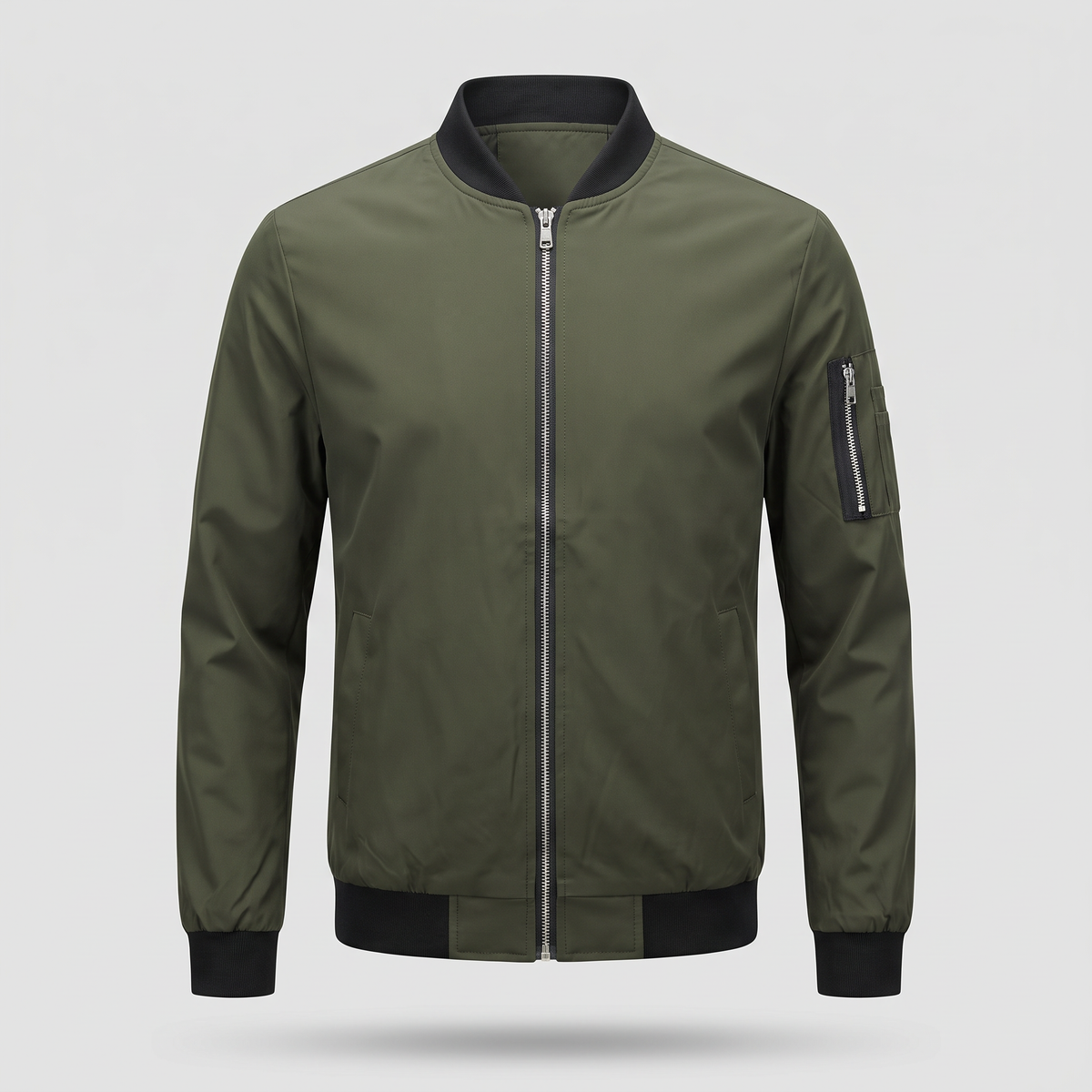 SLEEVE ZIP BOMBER JACKET