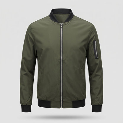 SLEEVE ZIP BOMBER JACKET