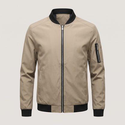 SLEEVE ZIP BOMBER JACKET