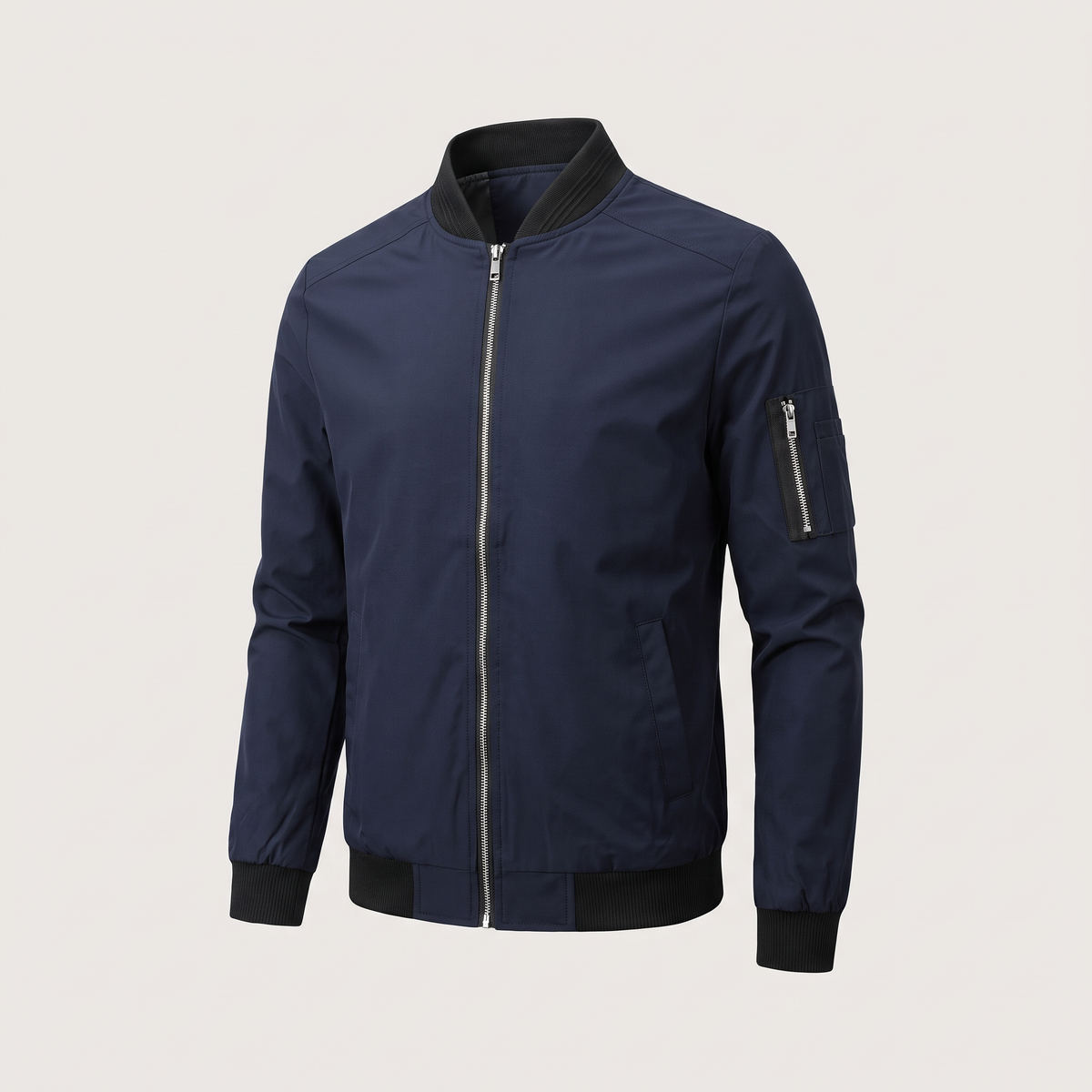 SLEEVE ZIP BOMBER JACKET