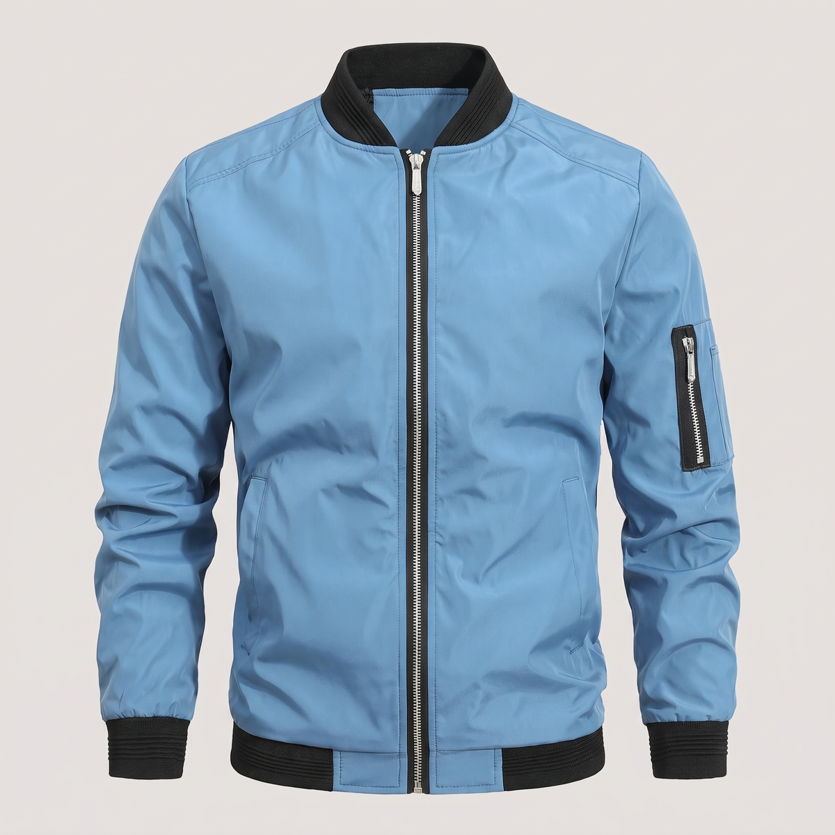 SLEEVE ZIP BOMBER JACKET
