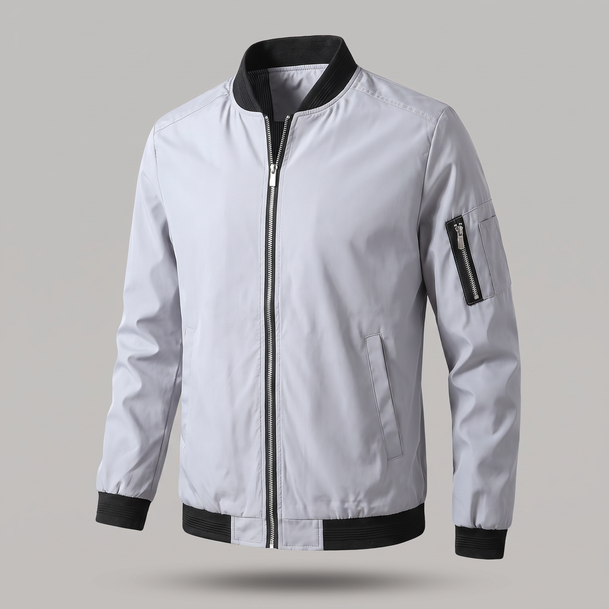 SLEEVE ZIP BOMBER JACKET