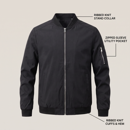 SLEEVE ZIP BOMBER JACKET