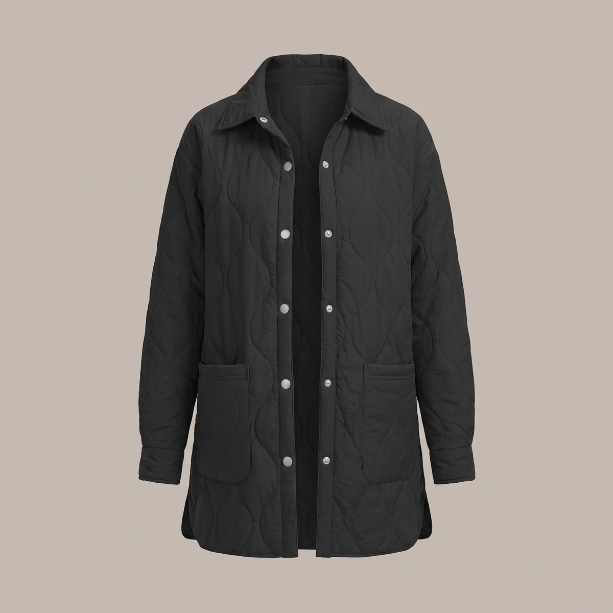 COLLARED QUILTED LAYER