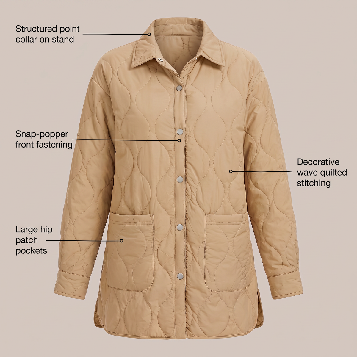 COLLARED QUILTED LAYER