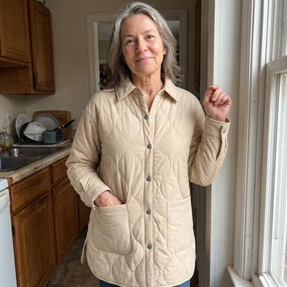 COLLARED QUILTED LAYER