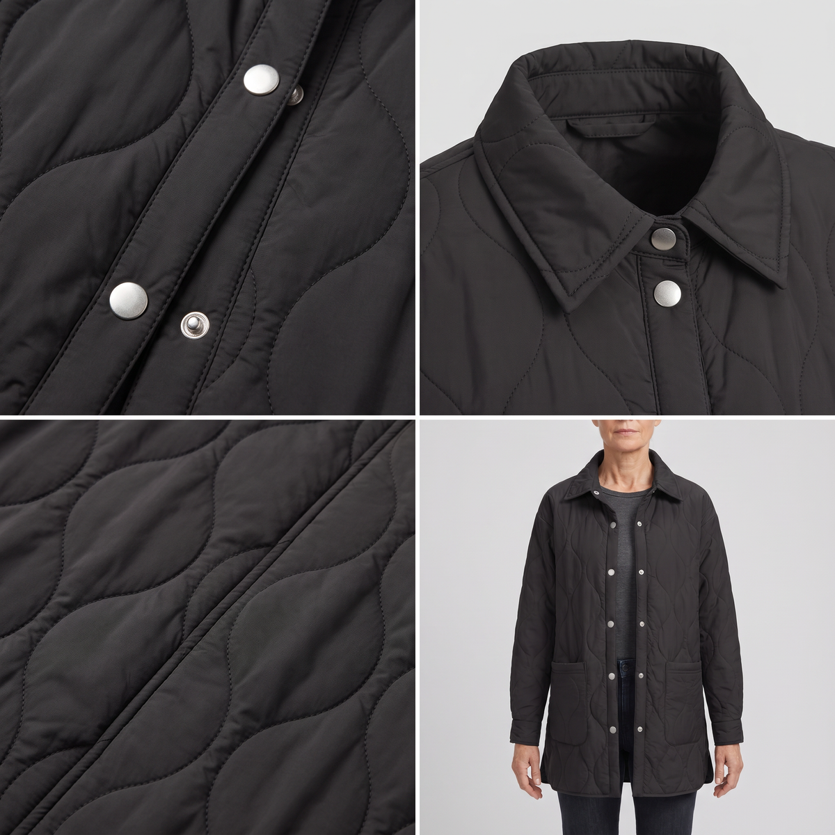 COLLARED QUILTED LAYER