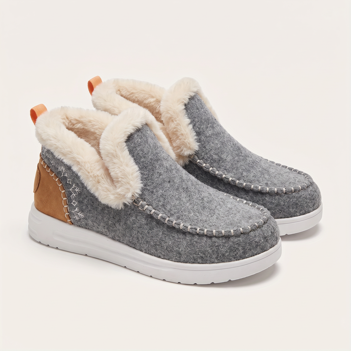 STITCHED WINTER SLIP-ON BOOTS