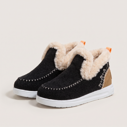 STITCHED WINTER SLIP-ON BOOTS