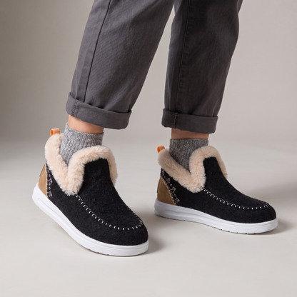 STITCHED WINTER SLIP-ON BOOTS