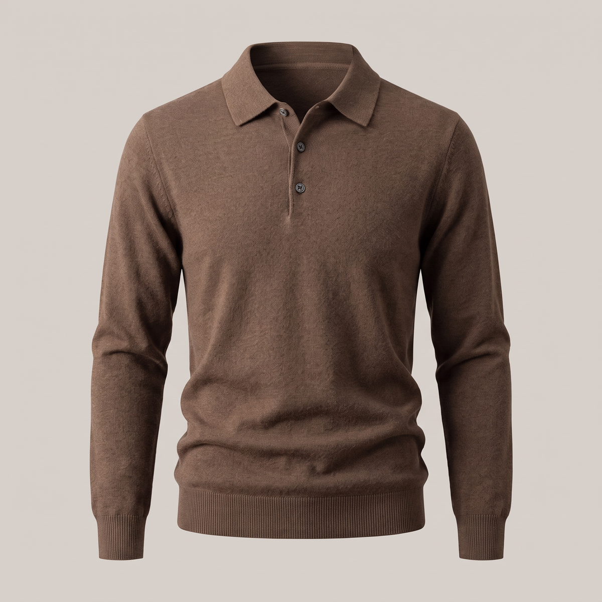 FINE KNIT POLO PULLOVER