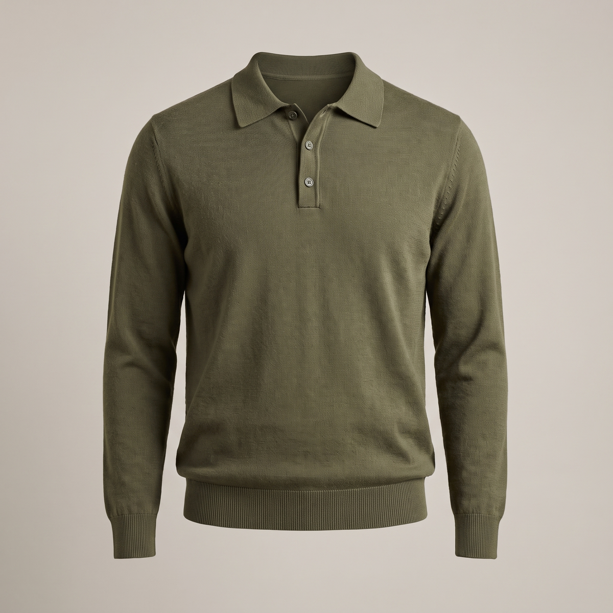 FINE KNIT POLO PULLOVER