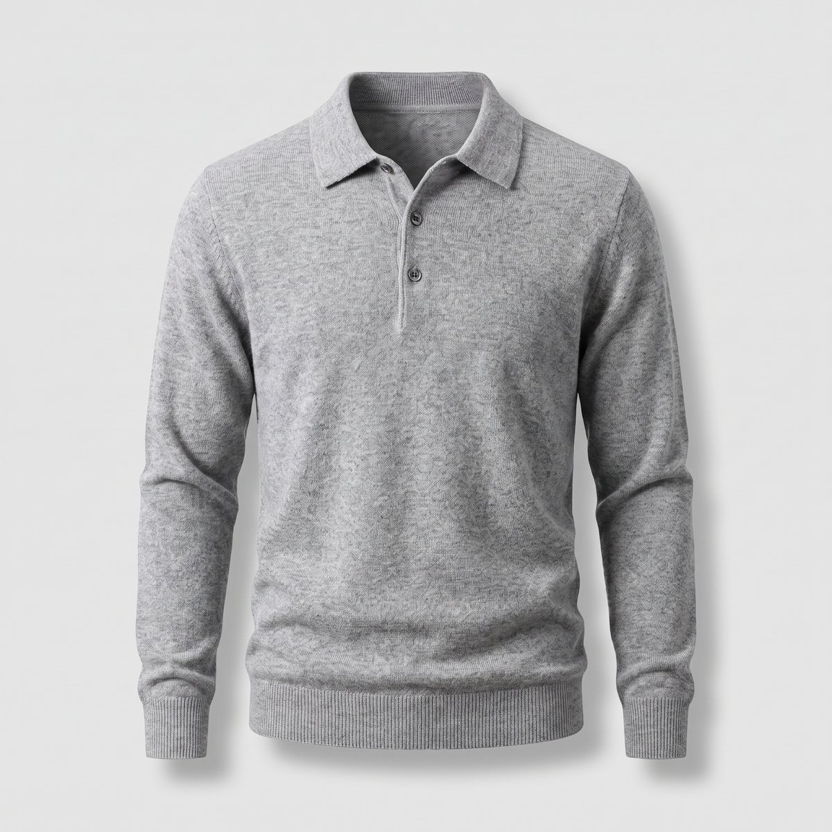 FINE KNIT POLO PULLOVER