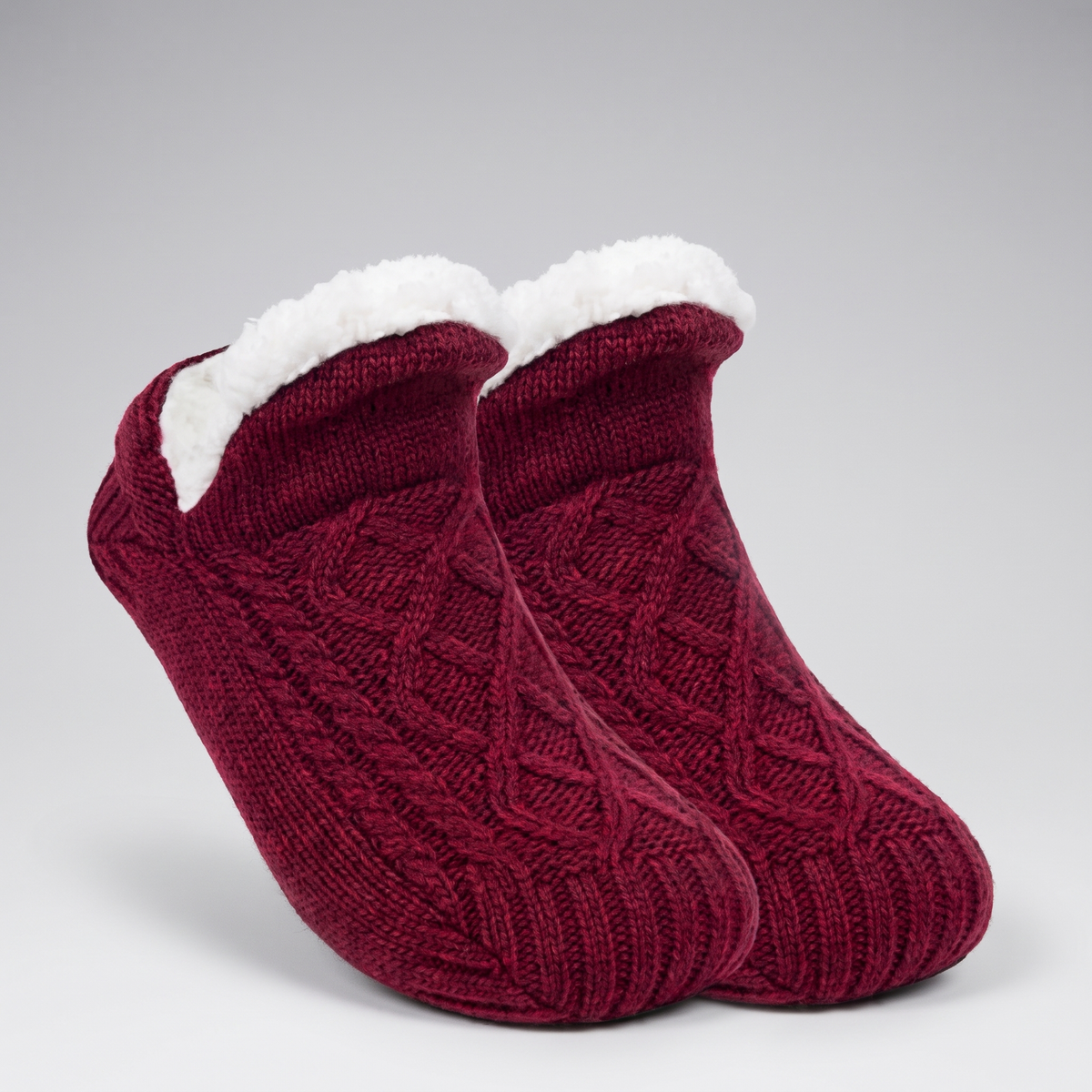 FLEECE LINED KNIT SLIPPERS