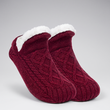 FLEECE LINED KNIT SLIPPERS